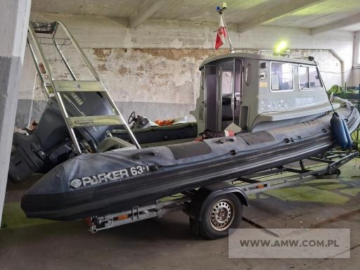 Łódź PARKER RIB 630 z silnikiem zaburtowym Yamaha 130 (moc 86 kW) na p-pie 1-os. Tramp-Trail 